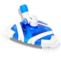 SWIMLINE HYDROTOOLS Clear Pool Vacuum Head Attachment for Inground & Above Ground Pools Weighted Flexible Vac Head Triangle Shape W/ Bristles Swivel H