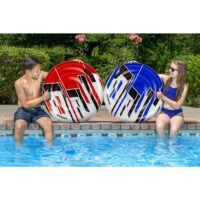 Set of 2 Red and Blue Racing Saucers Inflatable Swimming Pool Floats, 28.5 D - All