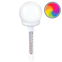 591749063-1 HYDROTOOLS by SWIMLINE Solar Powered Thermometer with Color Changing LED Light Large Floating Easy Read Water Temperature Shatter Resistant for Outdoo