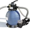 HYDROTOOLS by SWIMLINE 19 Inch Sand Filter Combo Set with Stand & Multi Port Valve | 175 Pound Sand Capacity
