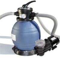 116342393-1 HYDROTOOLS by SWIMLINE 19 Inch Sand Filter Combo Set with Stand & Multi Port Valve | 175 Pound Sand Capacity